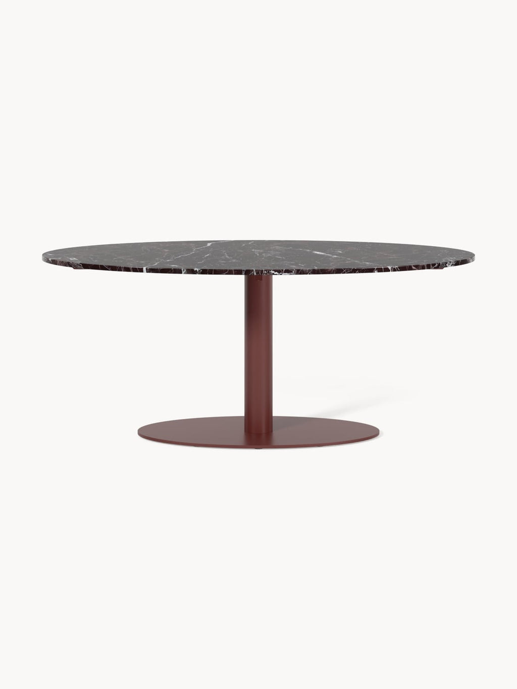 Miley Oval Marble-Dining Table, 180 x 90 cm — Taupe