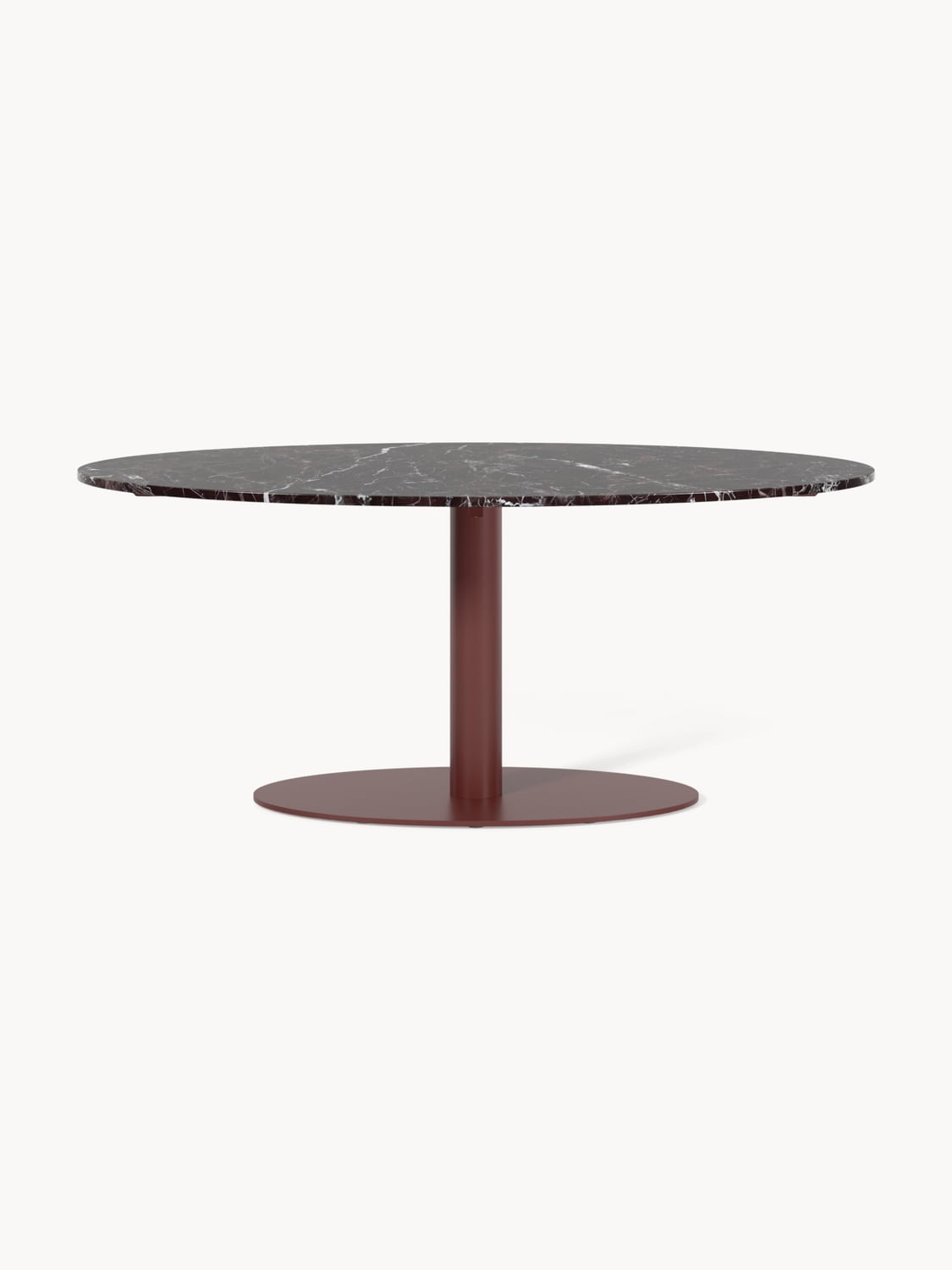 Miley Oval Marble-Dining Table, 180 x 90 cm — Taupe