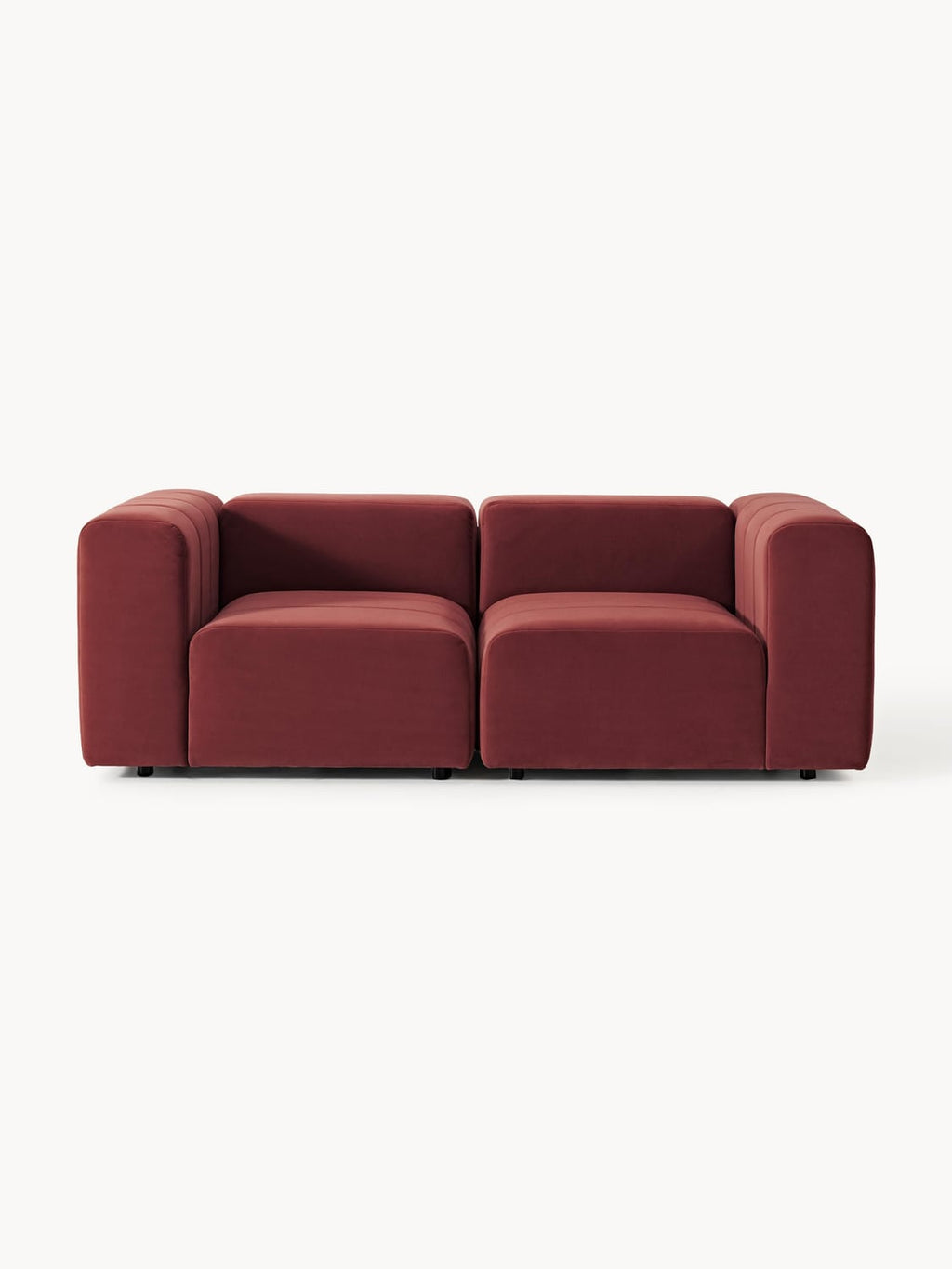 Lena Modular Velvet-Sofa (3-seater) — Burgundy
