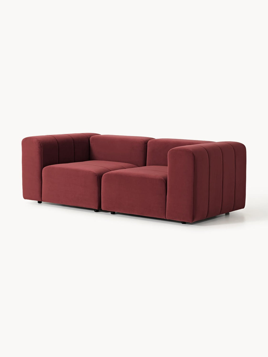 Lena Modular Velvet-Sofa (3-seater) — Burgundy