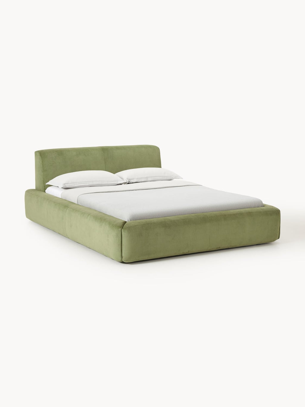 Melva Upholstered Bed with Storage — Sage
