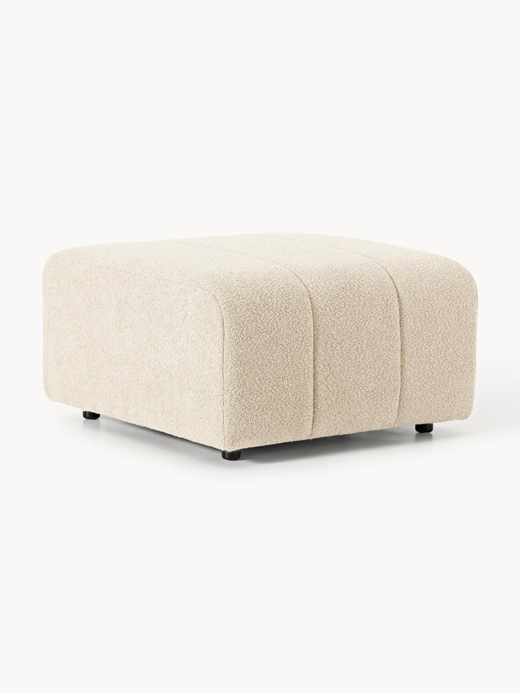 Lena Bouclé Sofa Ottoman — Beige