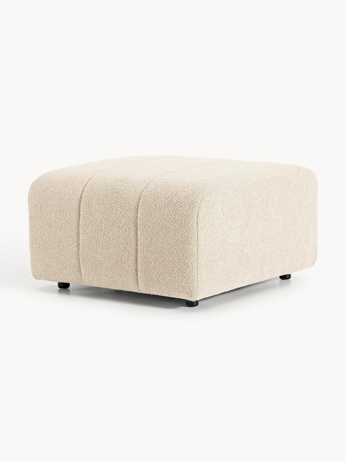 Lena Bouclé Sofa Ottoman — Beige
