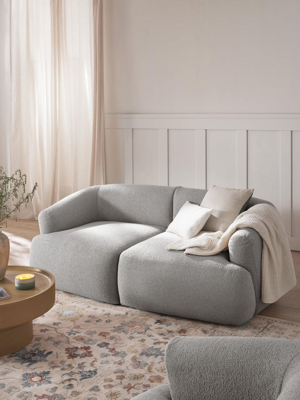 Sofia Bouclé Corner Module — Lilac