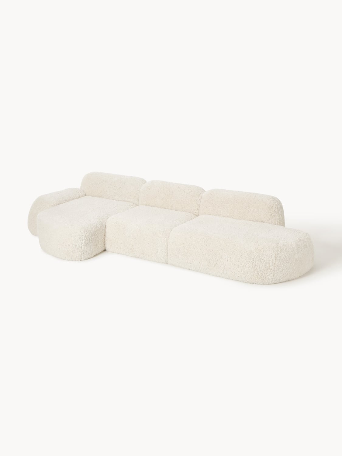 Wolke Modular Teddy-Corner Sofa (4-seater) with Chaise Longue — Ivory