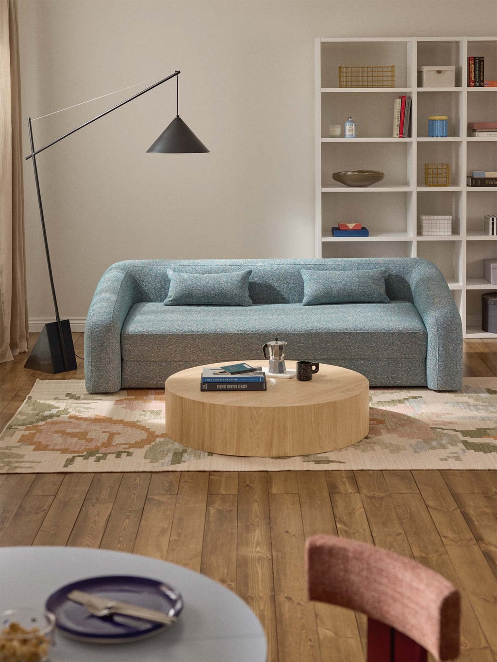 Dan Round XL Wood-Coffee Table — Sand
