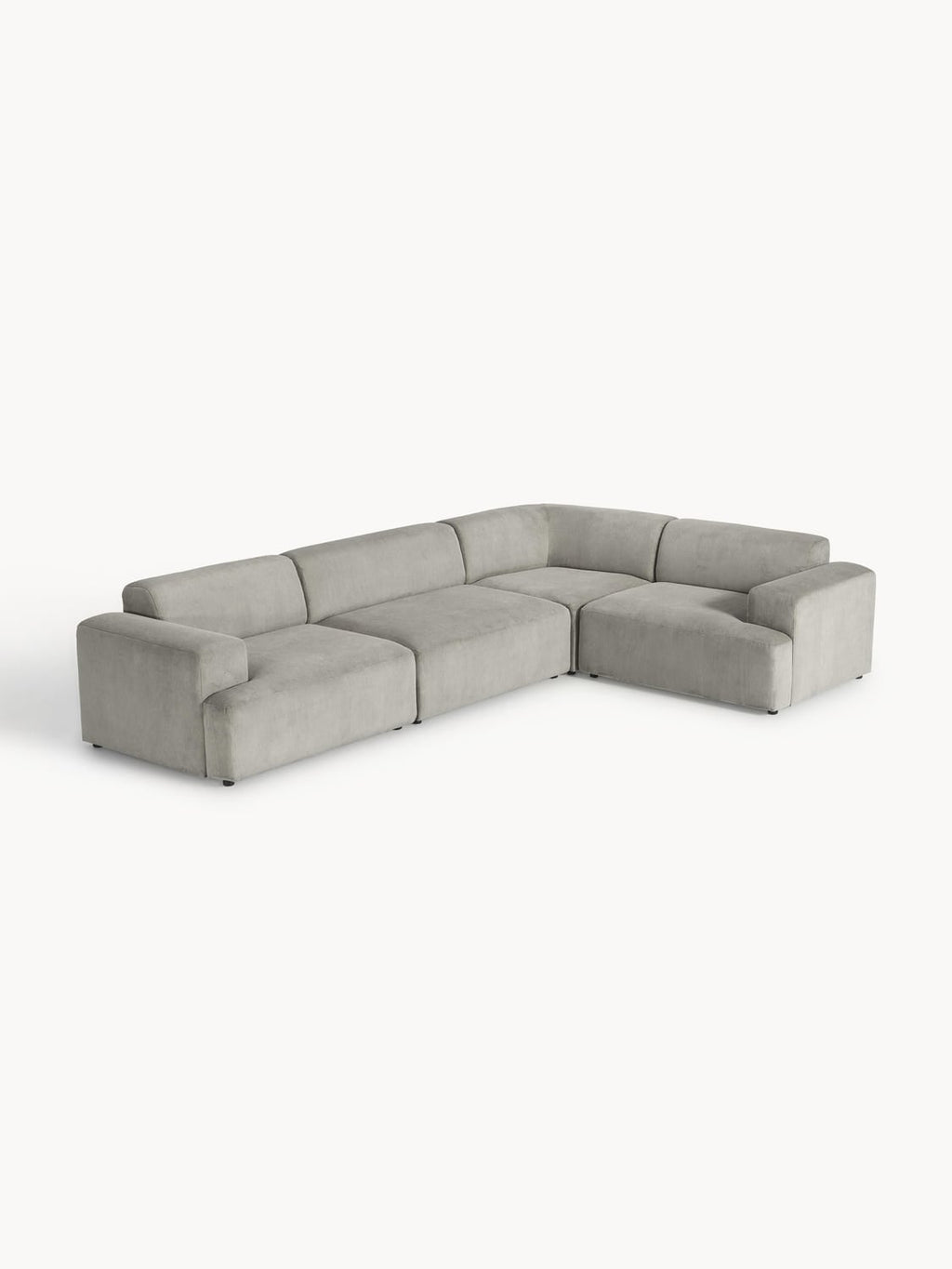 Melva Large Corduroy Corner Sofa (4-seater) — Sage