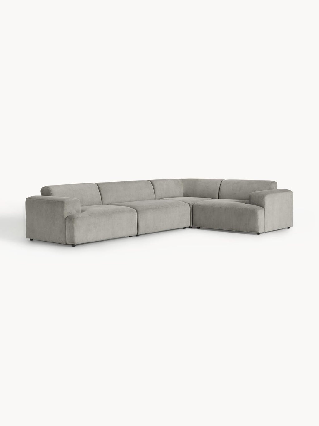 Melva Large Corduroy Corner Sofa (4-seater) — Sage