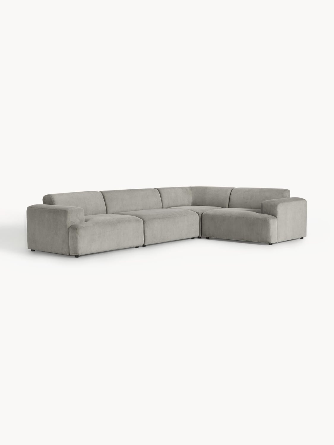 Melva Large Corduroy Corner Sofa (4-seater) — Sage