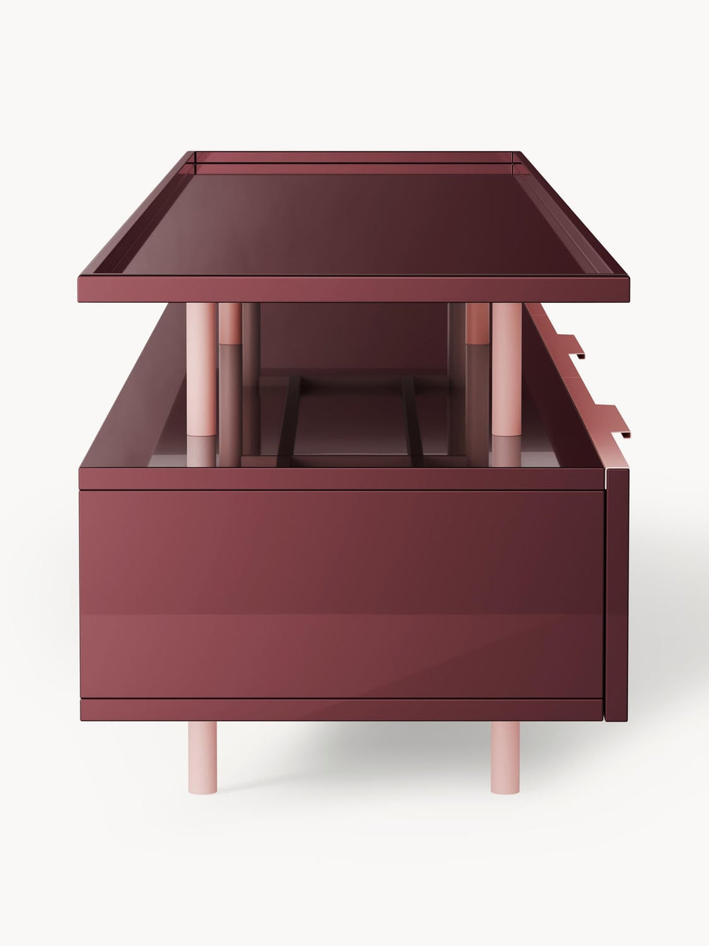 Lennie High-Gloss Lowboard — Taupe