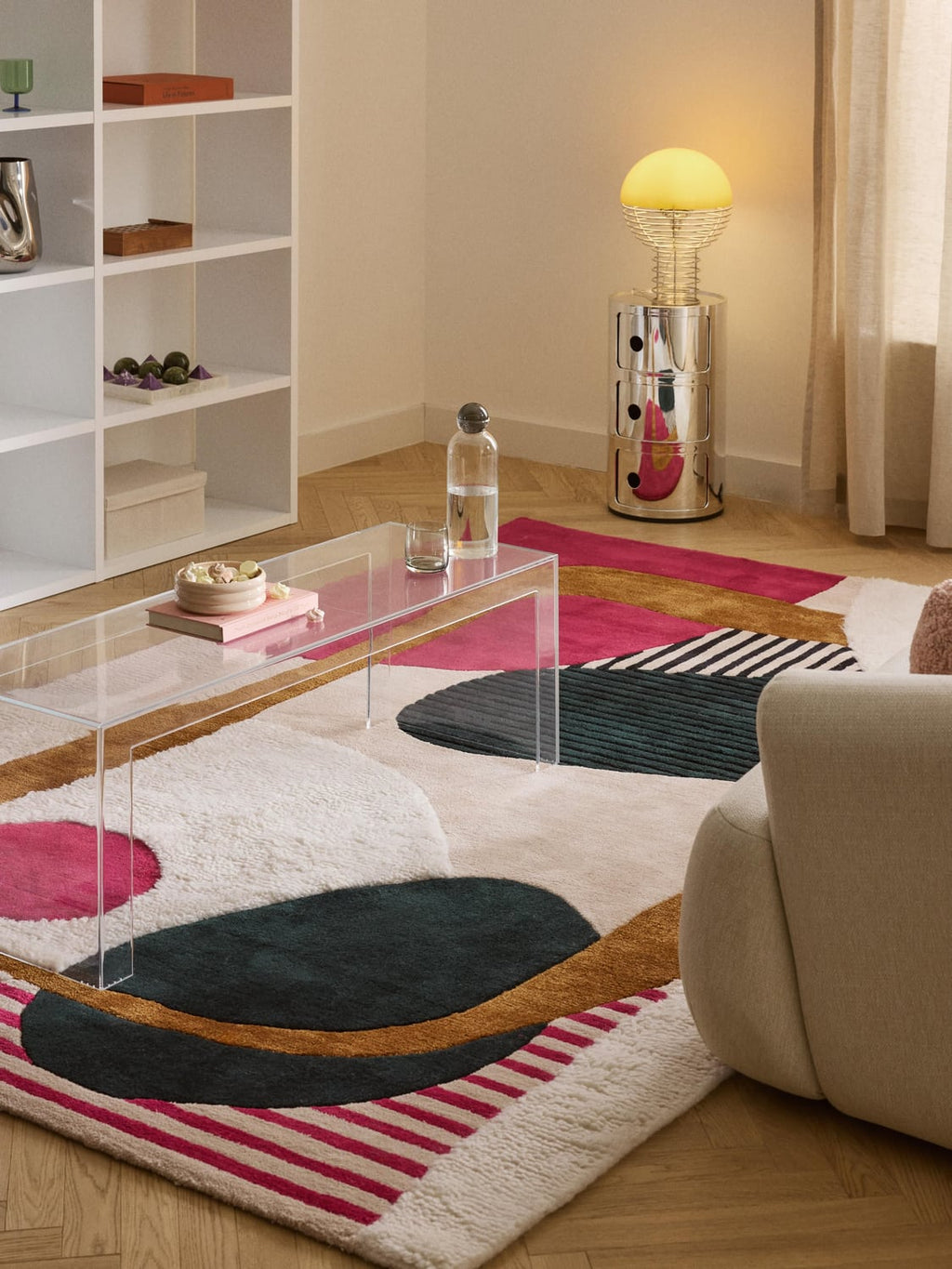 Rosco Hand-Tufted Wool Rug with High-Low Texture — Taupe