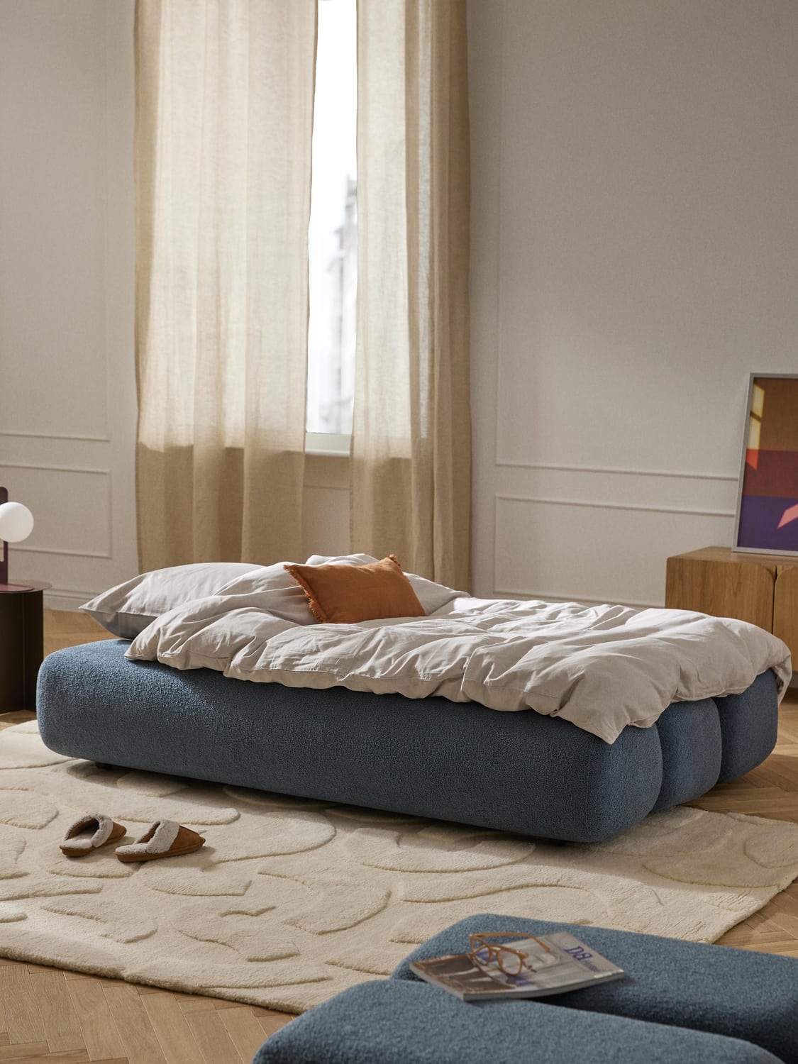 Caterpillar Teddy-Sofa Bed (3-seater) — Teal