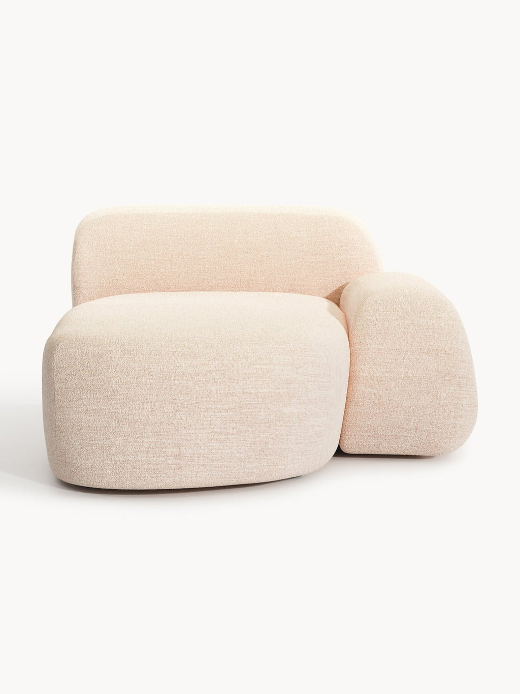 Wolke Bouclé-Chaise-Corner Module — Blush