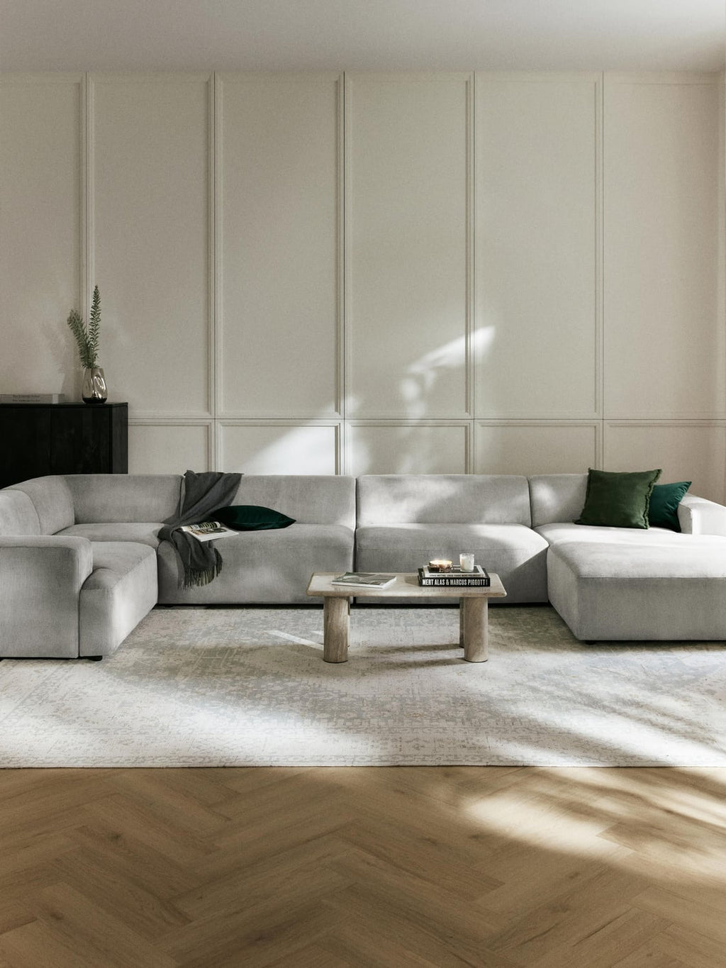 Melva XL Corduroy-Sofa — Sage