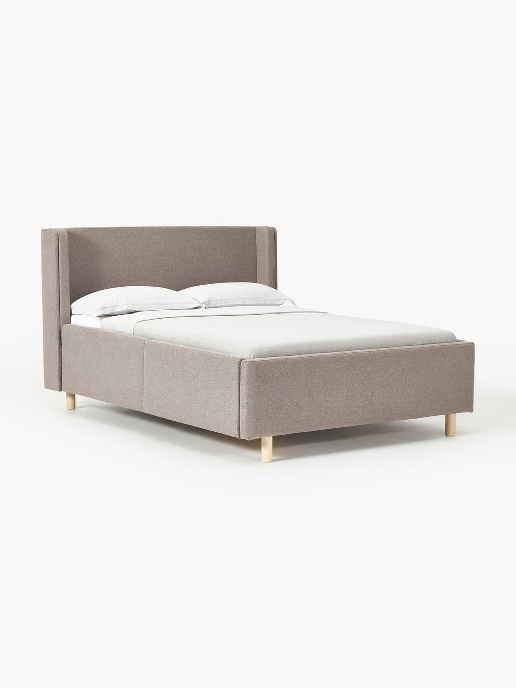 Arche Upholstered Bed with Drawers — Sage