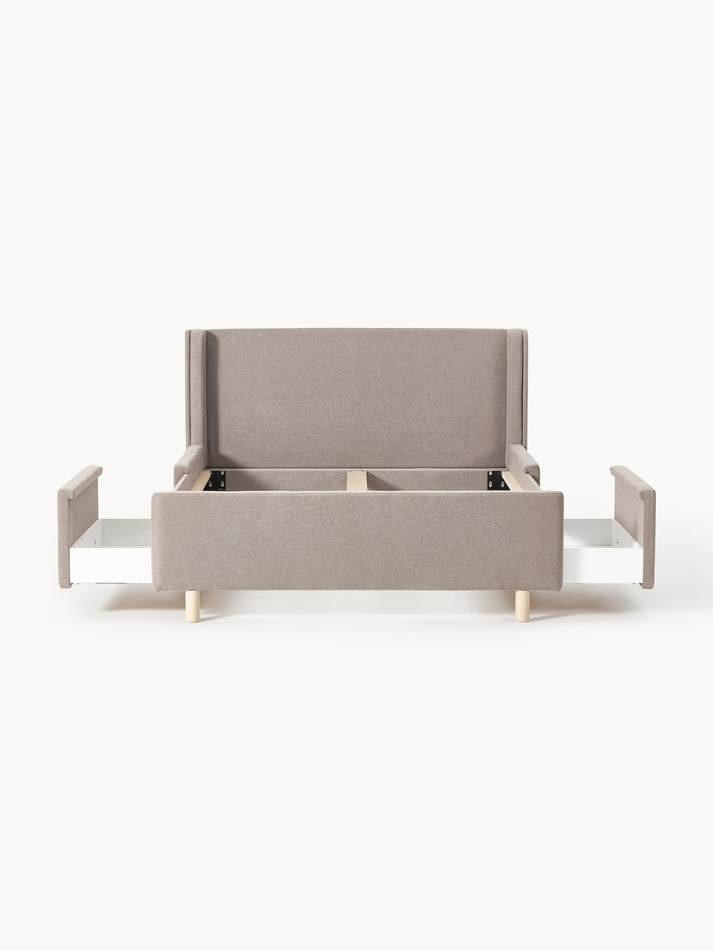 Arche Upholstered Bed with Drawers — Sage