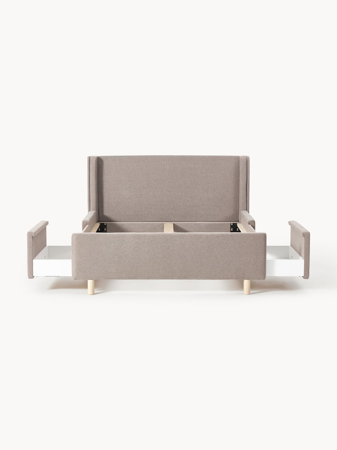 Arche Upholstered Bed with Drawers — Sage