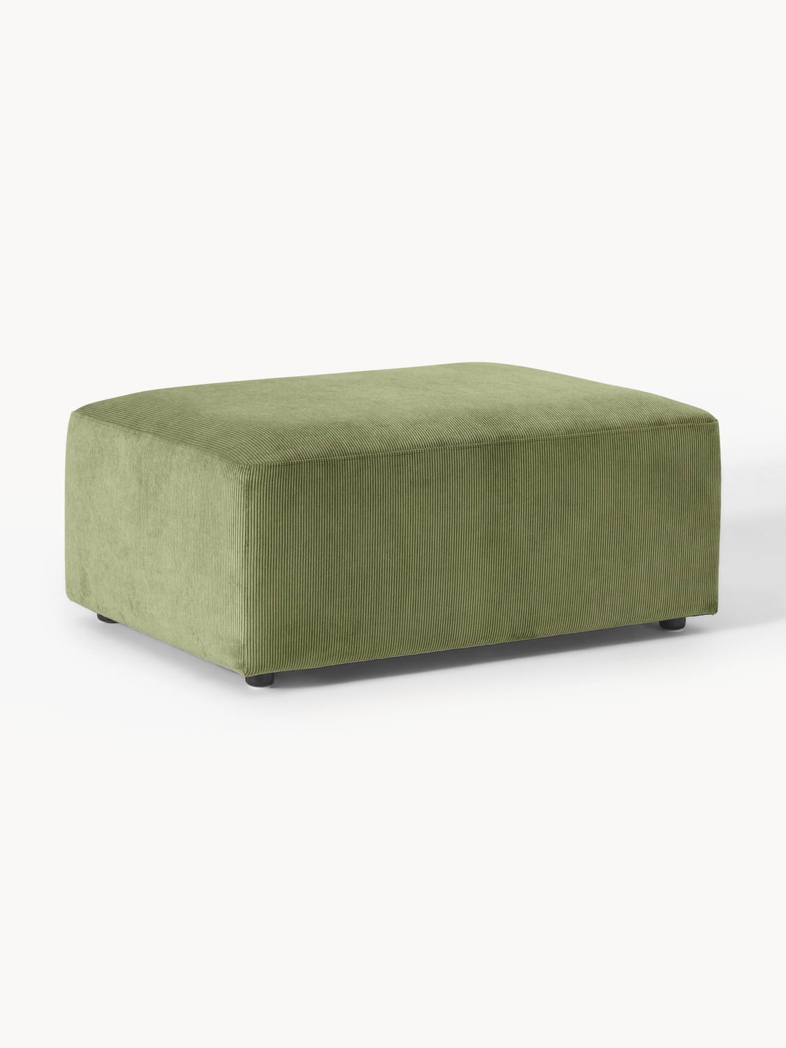 Melva Corduroy-Ottoman, B 99 x T 72 cm — Olive