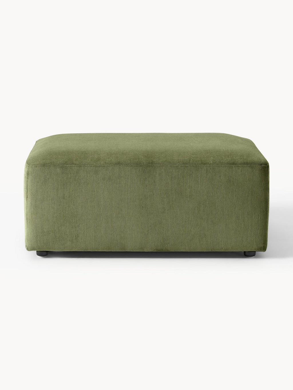 Melva Corduroy-Ottoman, B 99 x T 72 cm — Olive