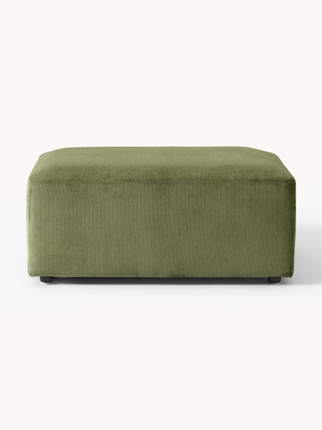 Melva Corduroy-Ottoman, B 99 x T 72 cm — Olive