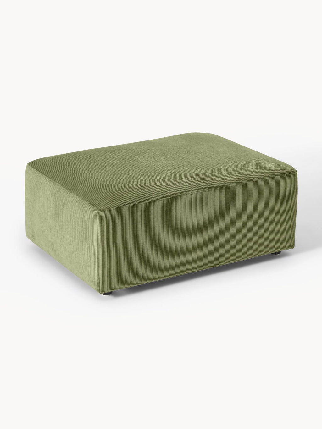 Melva Corduroy-Ottoman, B 99 x T 72 cm — Olive