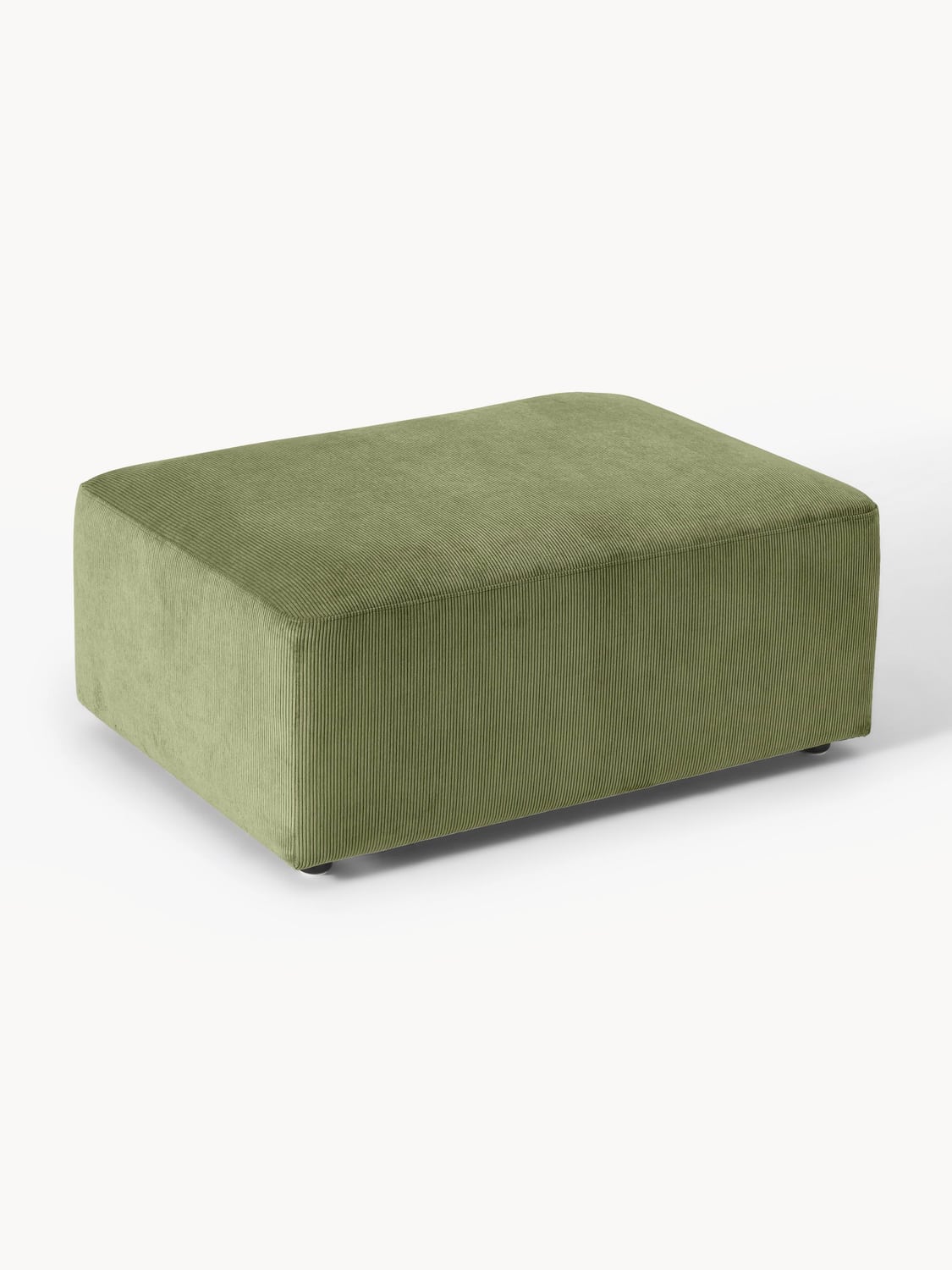 Melva Corduroy-Ottoman, B 99 x T 72 cm — Olive
