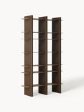 Rami Tall Shelving Unit with Metal Elements — Brown
