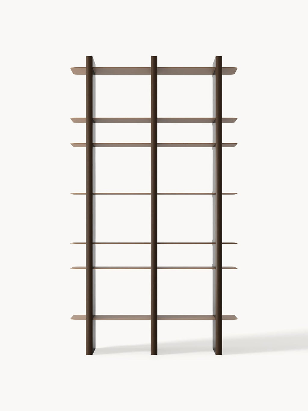Rami Tall Shelving Unit with Metal Elements — Brown