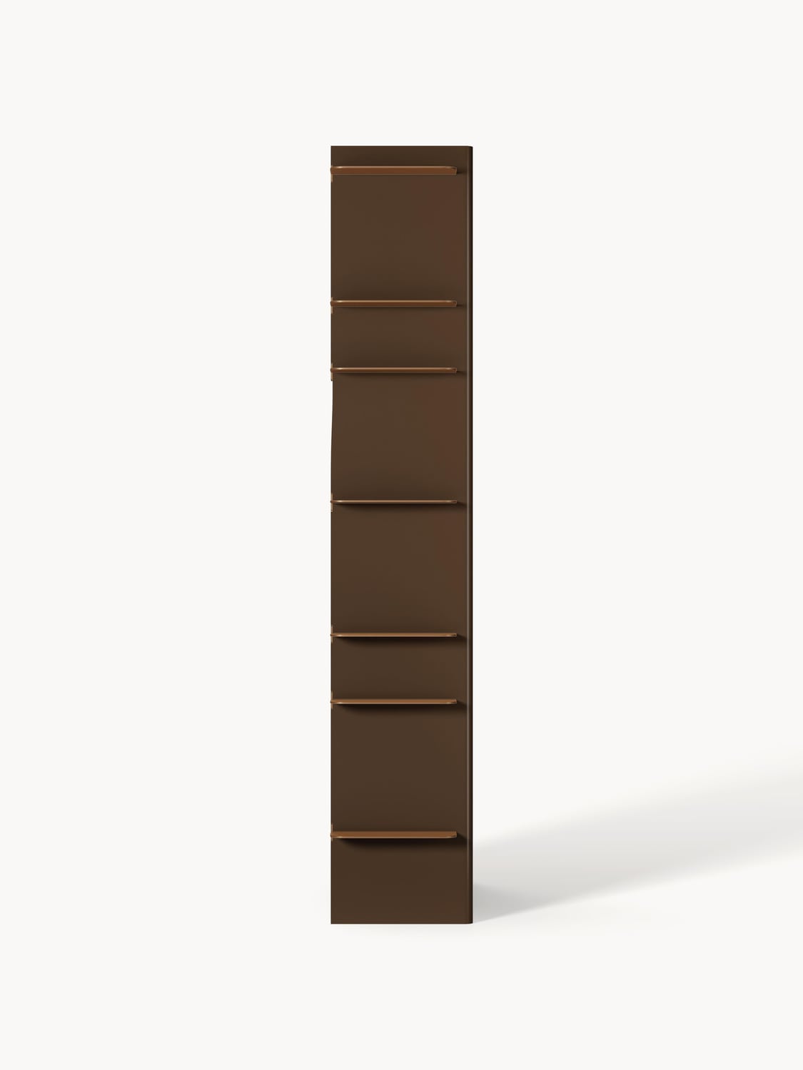 Rami Tall Shelving Unit with Metal Elements — Brown