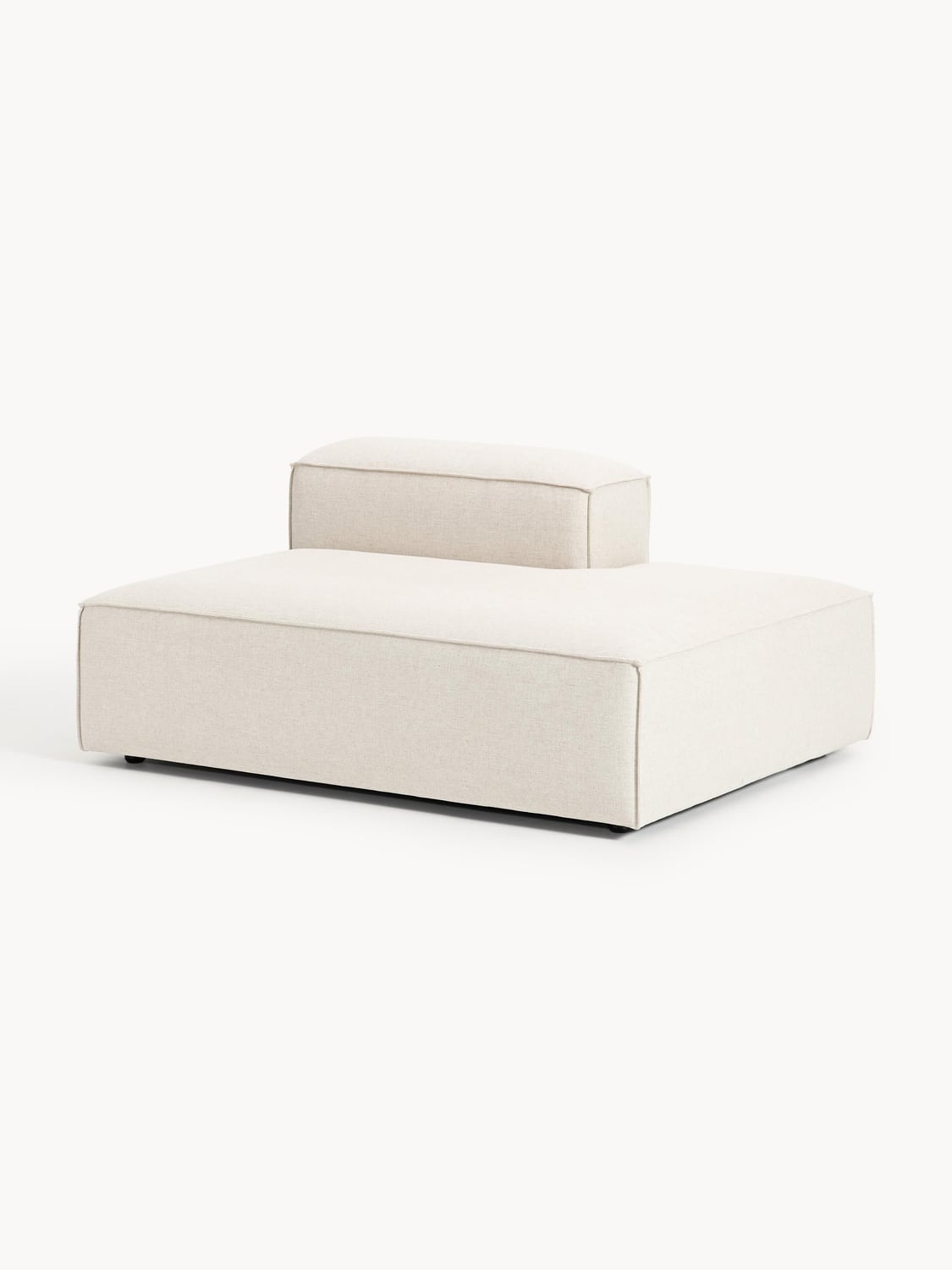Lennon Ottoman Module in Linen Blend — Off-White