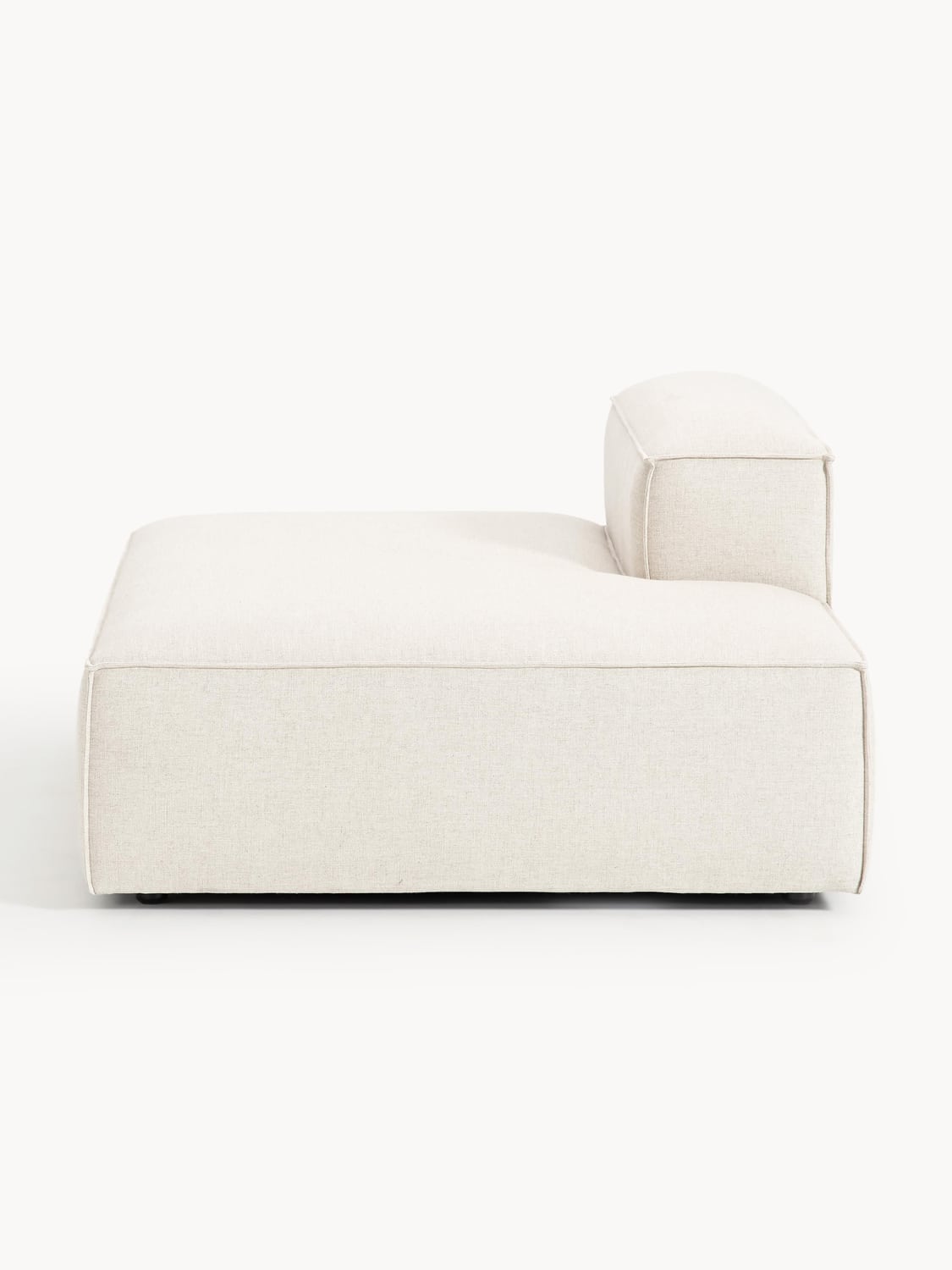 Lennon Ottoman Module in Linen Blend — Off-White