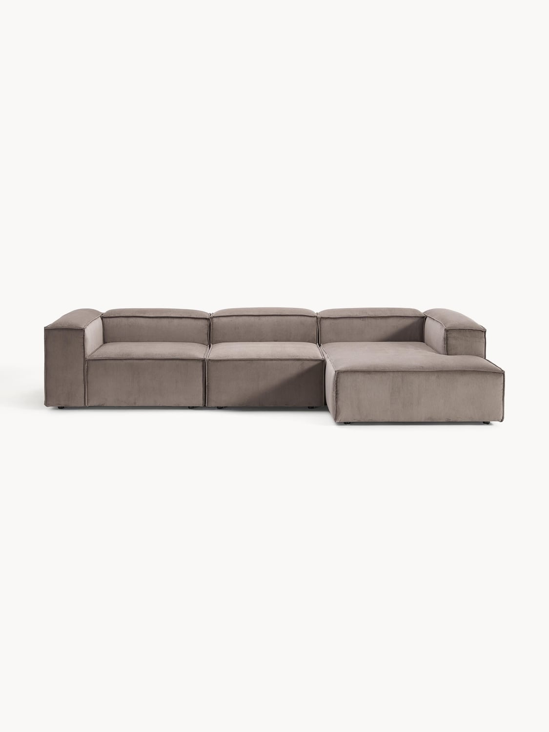 Lennon Modular Corner Sofa (4-seater) in Corduroy — Taupe