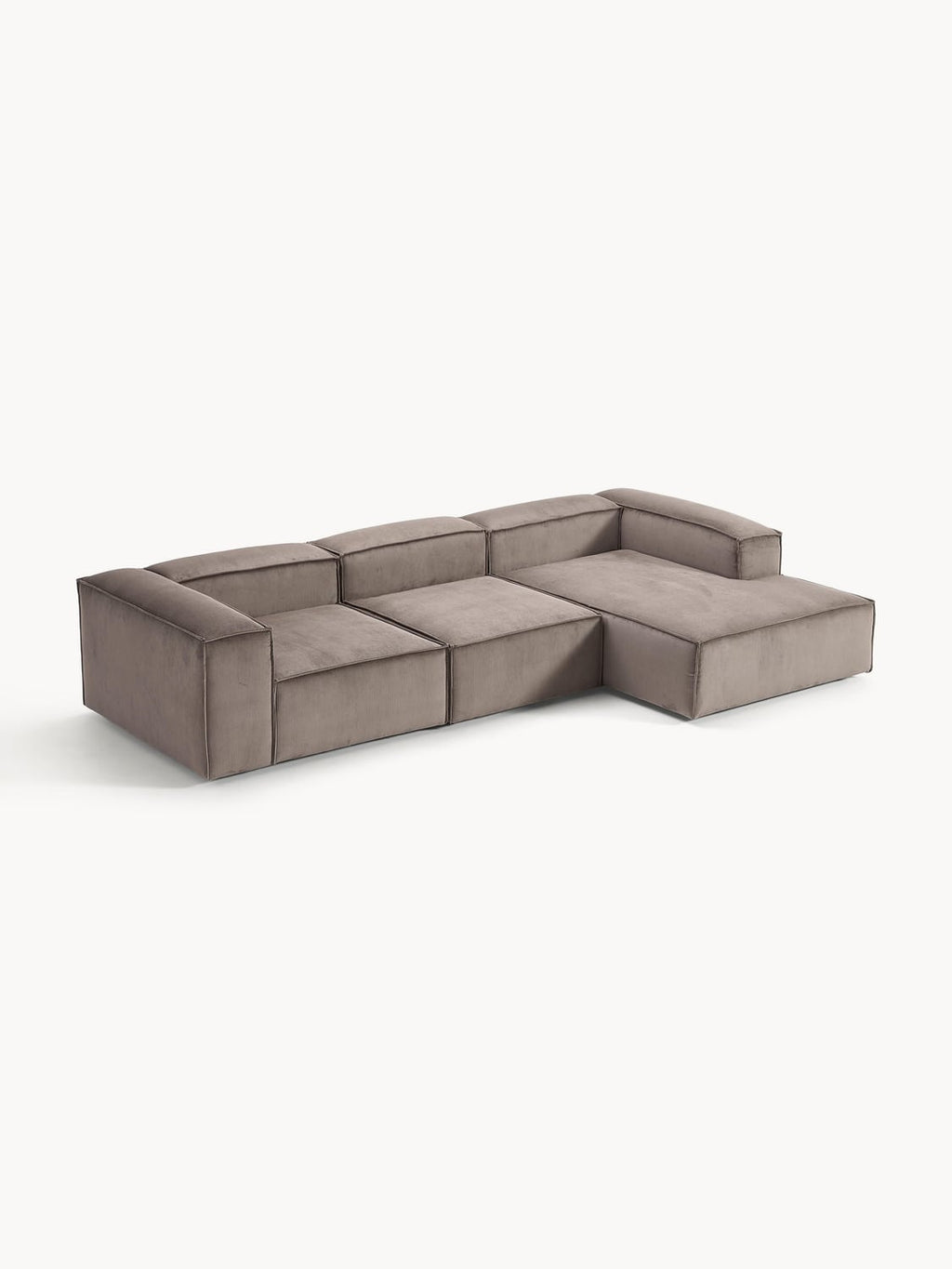 Lennon Modular Corner Sofa (4-seater) in Corduroy — Taupe