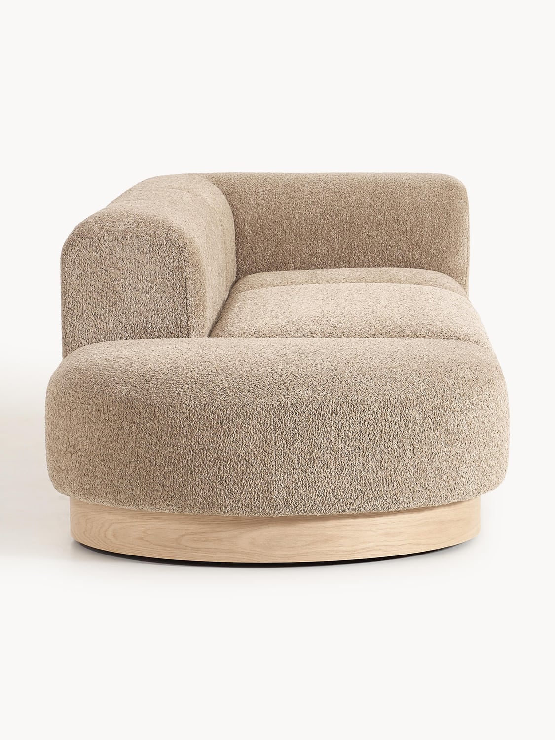 Natalie Modular Ottoman in Teddy Bouclé with Ottoman (left/right) — Oatmeal