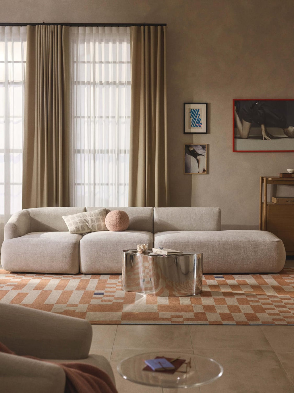 Sofia Modular Chaise (2-seater) — Ivory