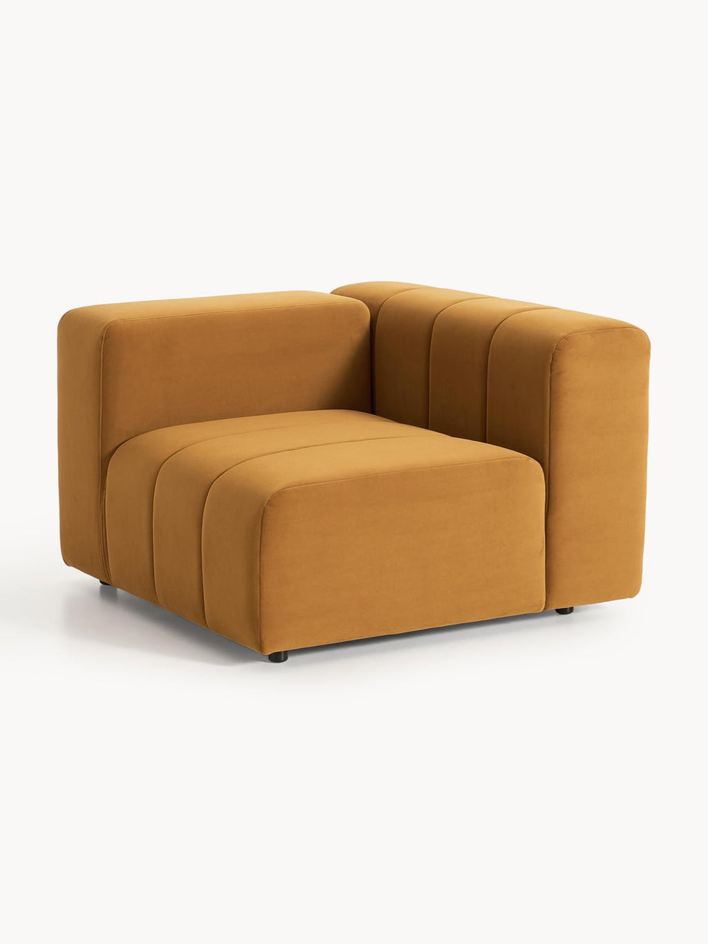Lena Velvet-Corner Module — Cognac