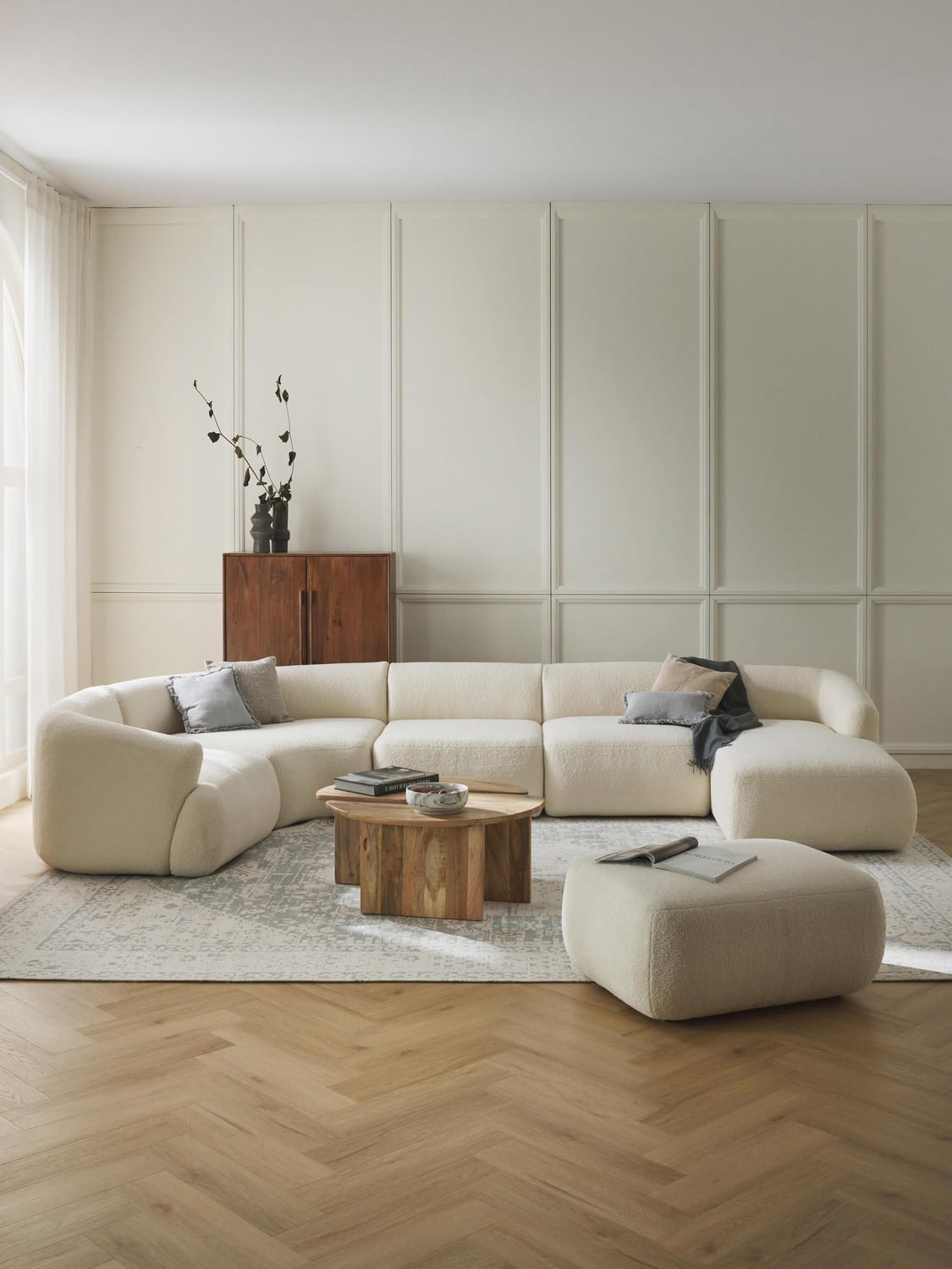 Sofia Modular Teddy-XL Sofa — Ivory