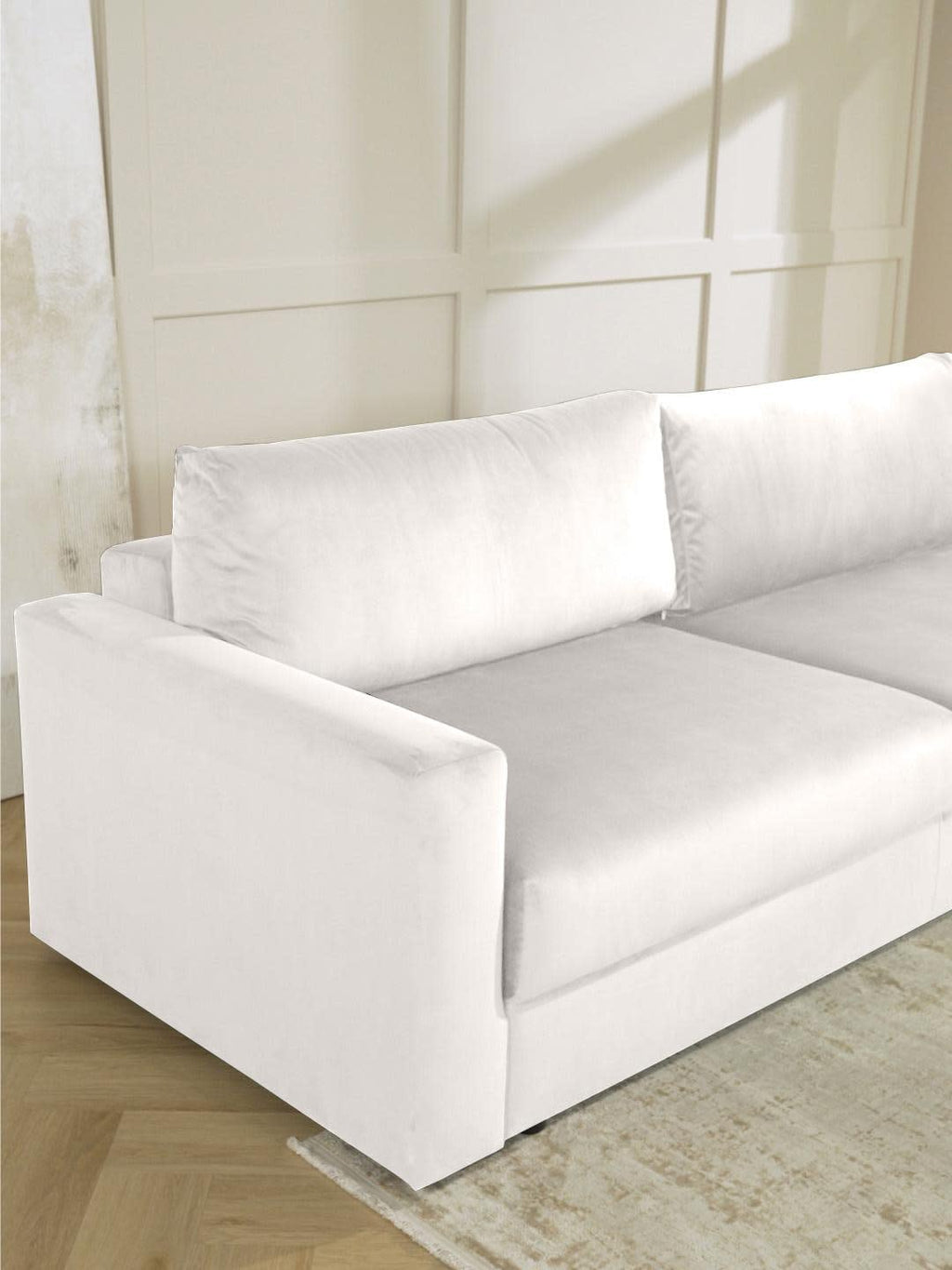 Tasha Sofa Bed (3-seater) with Storage — Light Grey