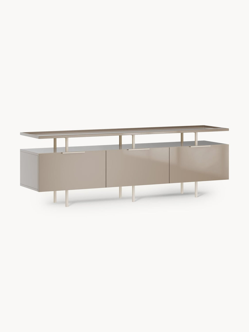 Lennie High-Gloss Sideboard — Oatmeal