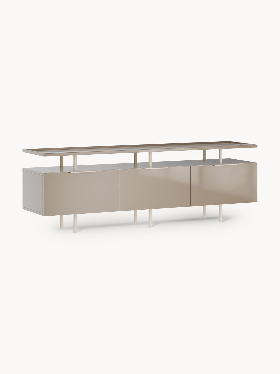 Lennie High-Gloss Sideboard — Oatmeal