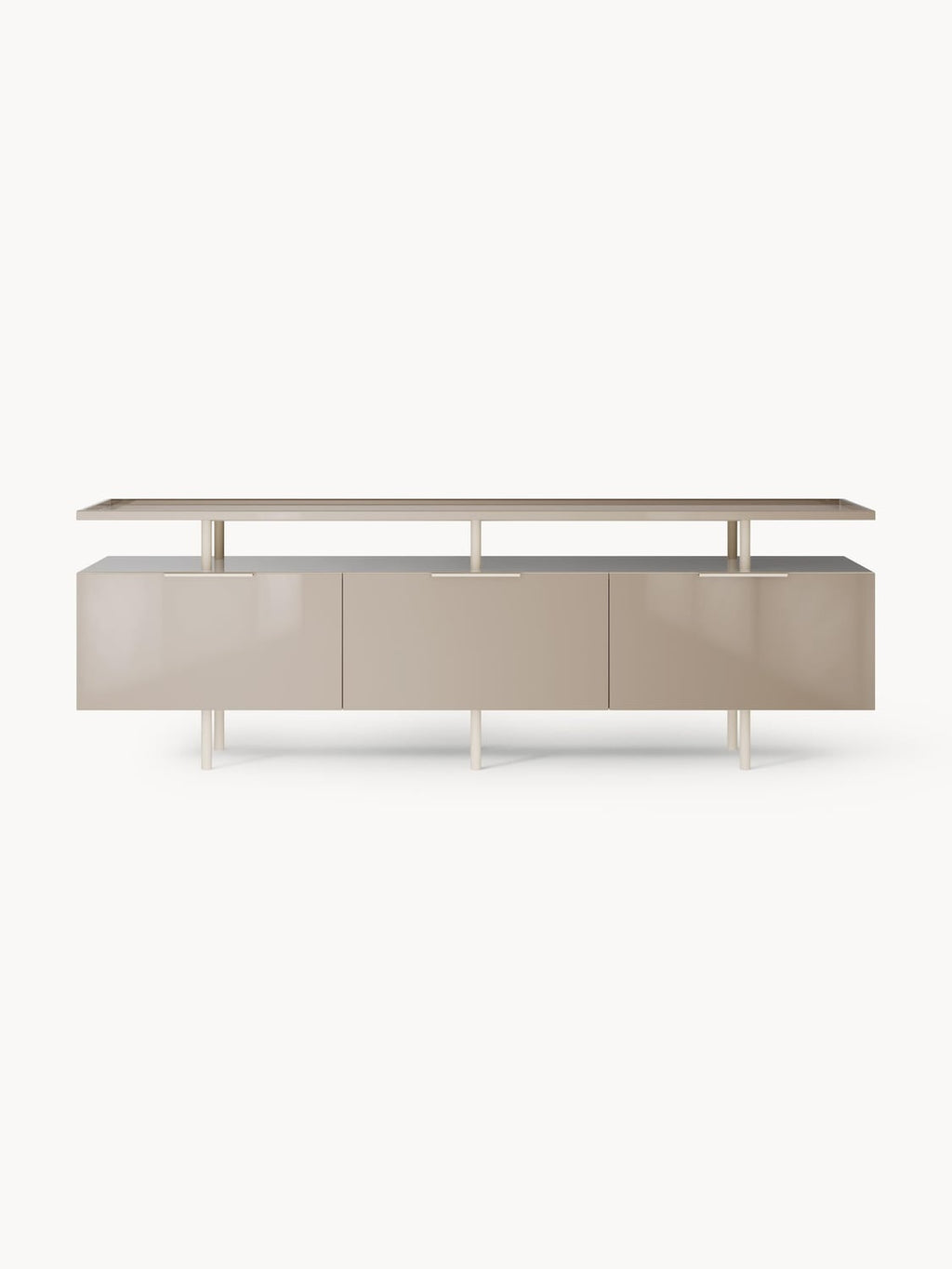 Lennie High-Gloss Sideboard — Oatmeal
