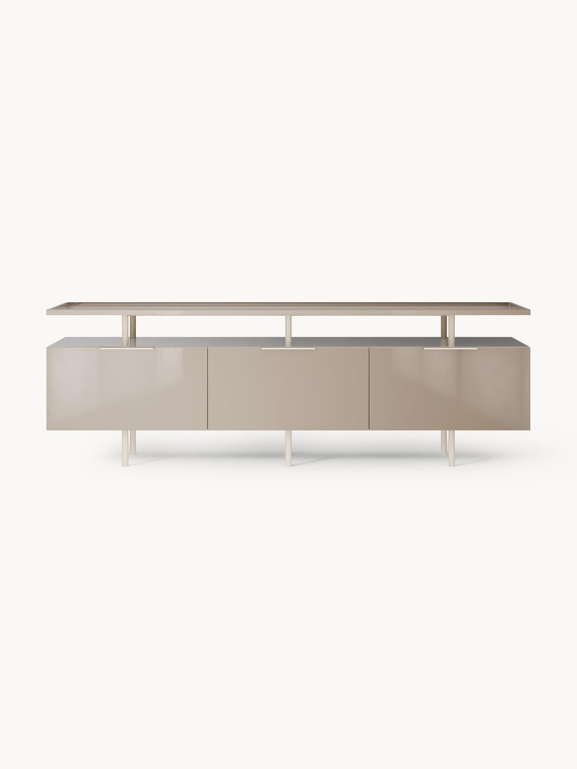 Lennie High-Gloss Sideboard — Oatmeal