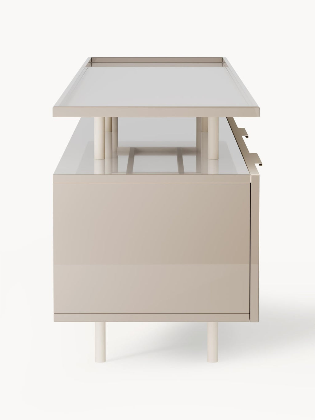 Lennie High-Gloss Sideboard — Oatmeal