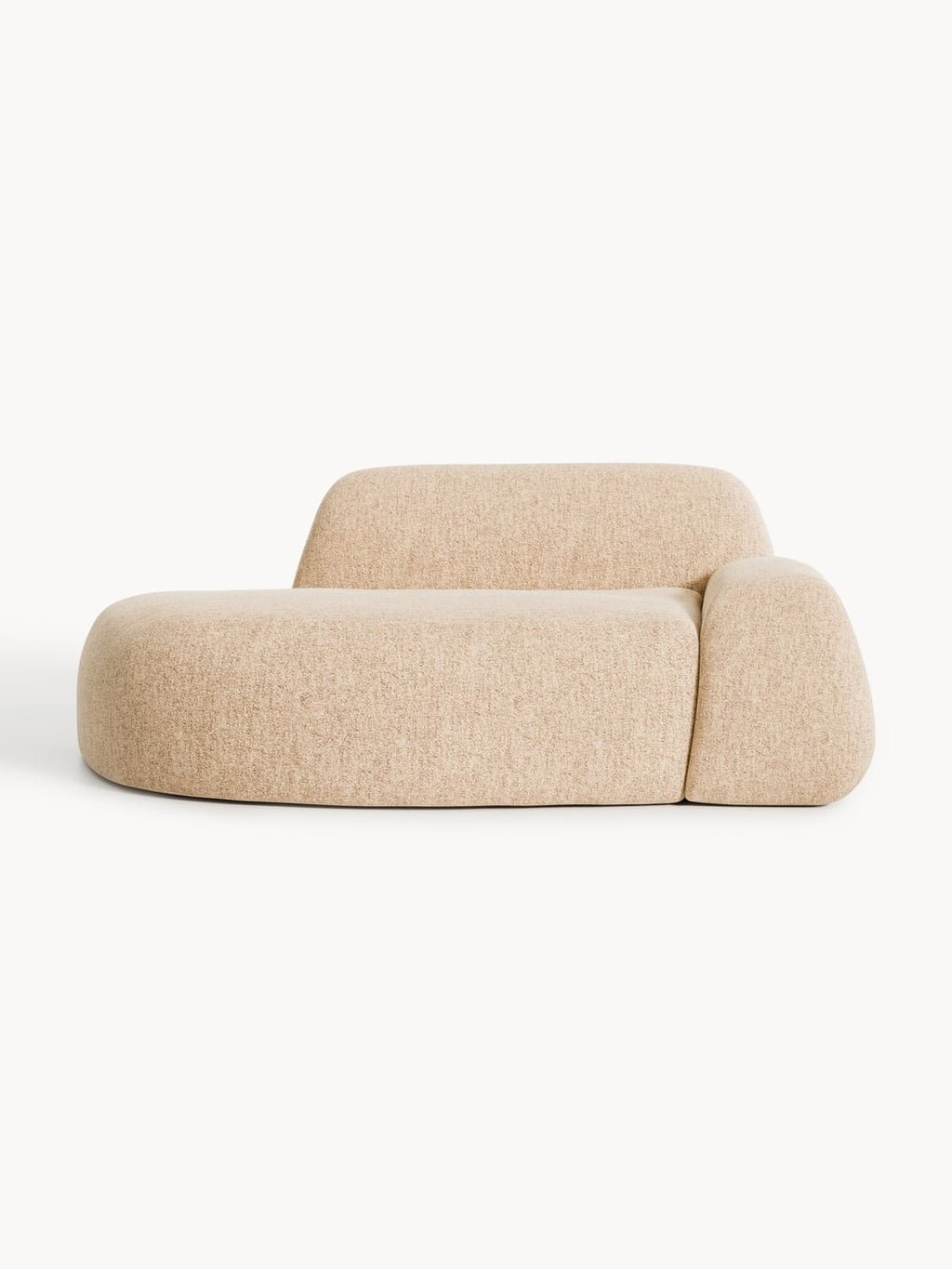 Wolke Bouclé Sofa (2-seater) with Chaise Longue — Beige