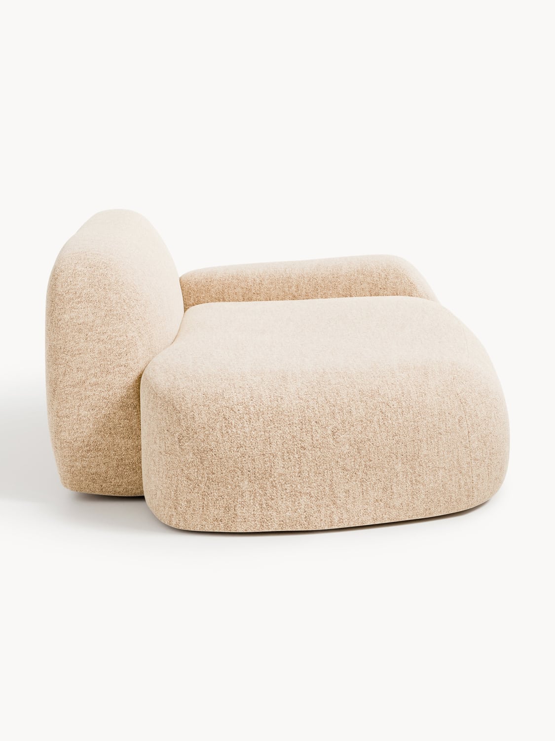 Wolke Bouclé Sofa (2-seater) with Chaise Longue — Beige