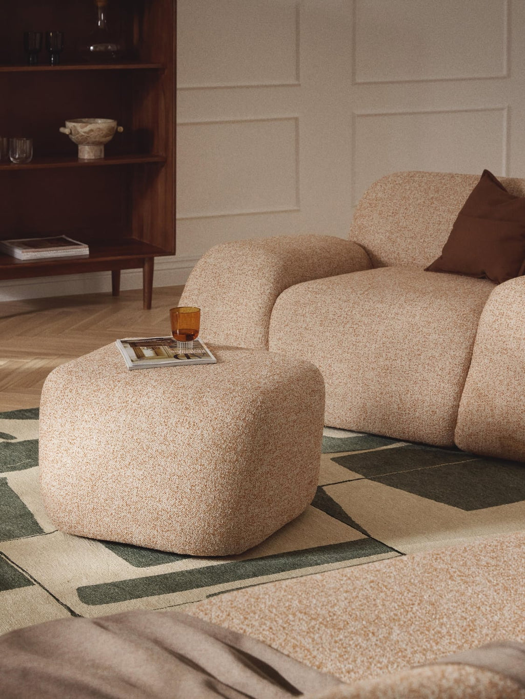 Wolke Sofa Ottoman in Bouclé — Sand