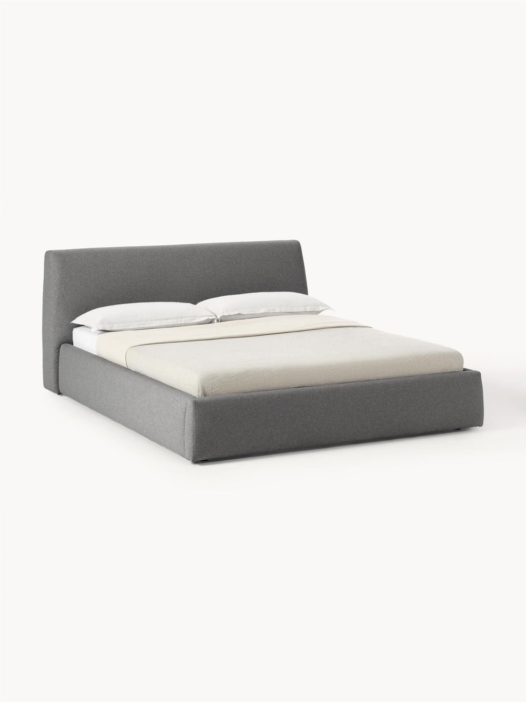 Cloud Upholstered Bed with Storage — Grey