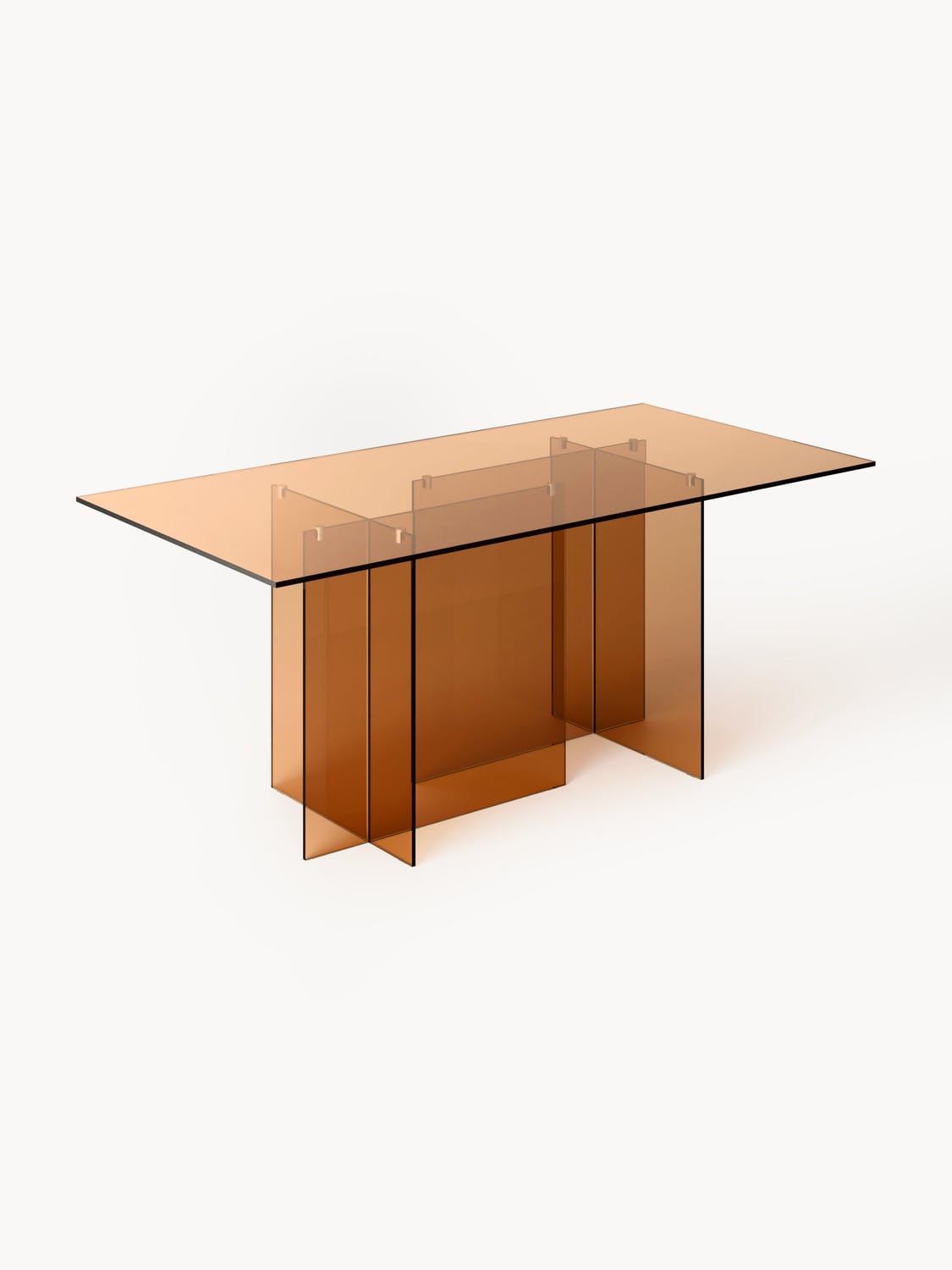 Anouk Dining Table in Glass, 180 x 90 cm — Terracotta