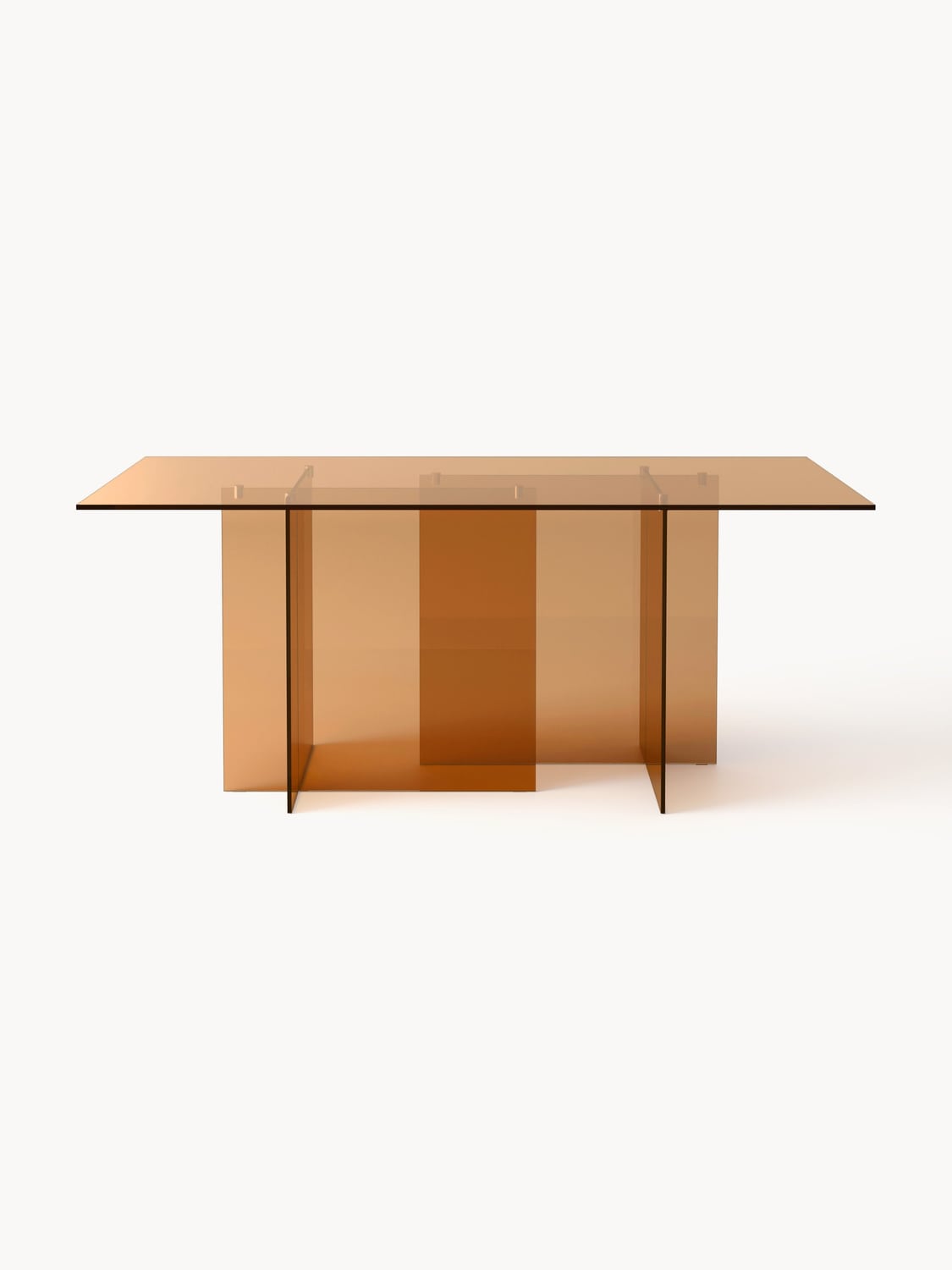 Anouk Dining Table in Glass, 180 x 90 cm — Terracotta