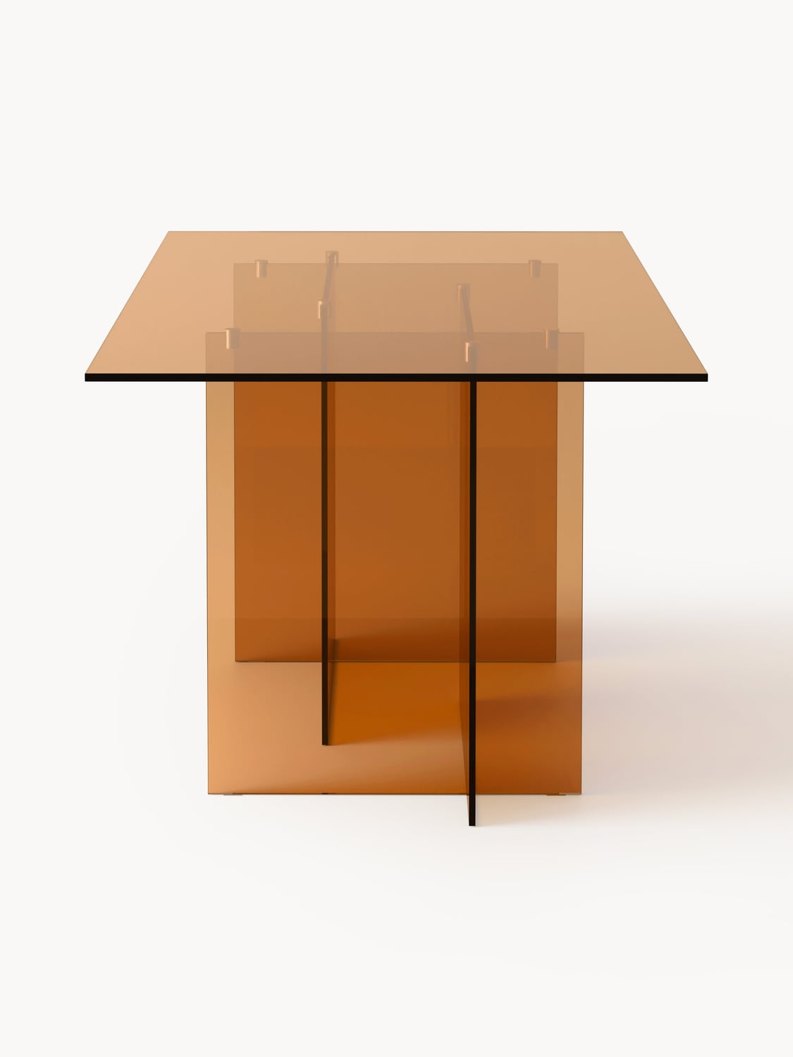 Anouk Dining Table in Glass, 180 x 90 cm — Terracotta